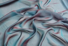 1yard X 1.35meter Wedding Dress Gauze 2 Tone Yarn Dyed Ombre Silk Chiffon Fabric