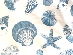 Blue Shell Fabric Nautical Cotton 54” W 4 Yard Lot