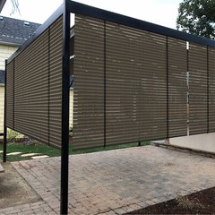 4-8 FT Roller Shade Brown Roll up Shade for Patio Porch Pergola Balcony Outdoor