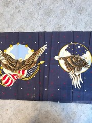 Vintage Patriotic Eagle Fabric Panel Americana Stars & Stripes Cotton Craft