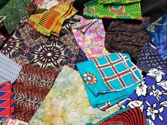 African Fabric Scraps Strips Remnants Quilting Sewing Art Crafts Half Pound