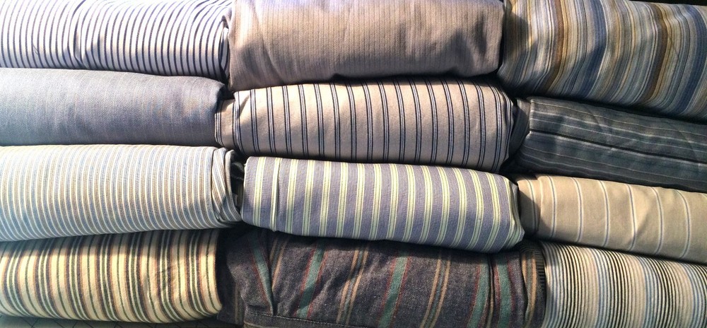 Big Scraps of 12 Men’s assorted STRIPE shirt LEFT FRONTS 100% cotton, Fabric