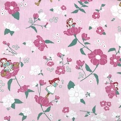 1/2 Metre Flower Girl Sewing Cotton Fabric Pink Toss 160cm wide