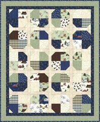 Wilmington Prints – Evergreen Escape – Repeating Border Stripe – Multi, BTY