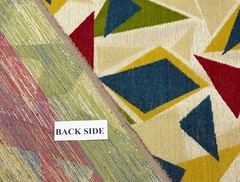 CLARENCE HOUSE MURANO MULTI ART DECO GEO MODERN LINEN VELVET FABRIC BY YARD 50″W