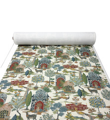 P KAUFMANN SHALIMAR GARDEN DOCUMENT PEACOCK TOILE MULTIUSE FABRIC BY YARD 54″W