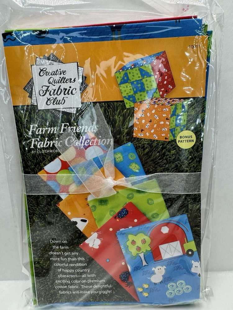 Creative Quilters Fabric Club Farm Friends Collection – 6 Fat Quarter