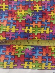 Autism Awareness Jigsaw Puzzle fabric by OEKO-TEX Style #19596M -63″x45″w NEW