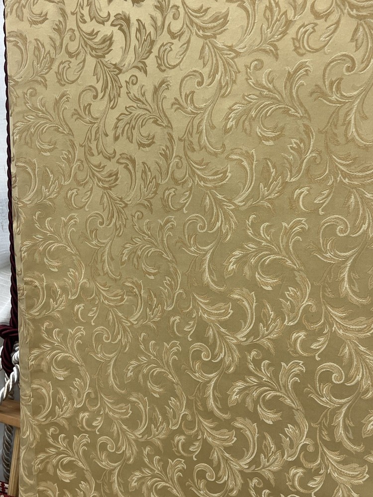 Gold Damask Jacquard Brocade Fabric (116in.) Sold By The Yard
