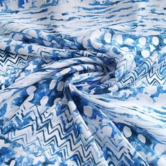 53‘’Wide Mulberry Silk Cotton Fabric Geometric Pattern Natural Dress Fabric Silk