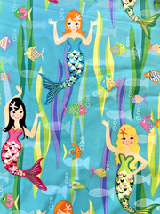 MICHAEL MILLER AQUA DIVAS COTTON FABRIC OOP