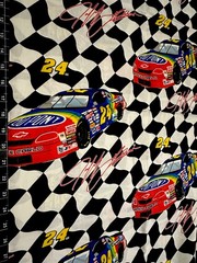HTF NASCAR 1996 Jeff Gordon 24 BTY Flag High Speed Race Retro Cotton Fabric