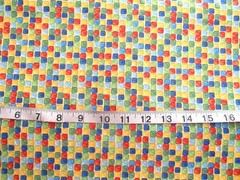 1 yd 100% Cotton Fabric Multi-Colored Small Squares All Over