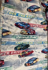 NASCAR Type Pictures/Race Car materials and fabrics by the yard About 8 Yards.