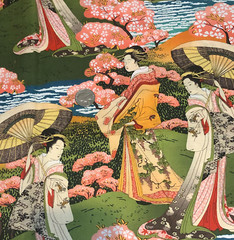 GORGEOUS SPRINGS CREATIVE PRODUCTS GROUP LLC COTTON FABRIC ASIAN MOTIF
