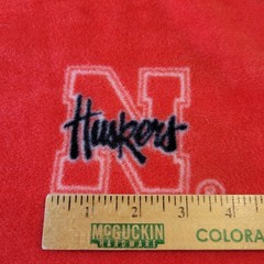 Nebraska Huskers Red Fleece Fabric 60″x35″ NCAA College Team Sports Print