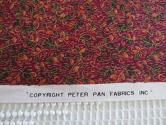 4717. Peter Pan FLORAL w/GOLD METALLIC Craft, Quilting COTTON FABRIC-42.5″x 1 yd