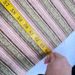 Benartex quilting cotton fabric brown pink floral stripes 64×43 1.7 yards