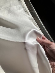 White 100% Pure Mulberry Silk Charmeuse Fabric, 25 Momme, 44” Wide , Luxury 6A