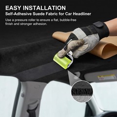 Suede Headliner Black Self-Adhesive Foam Back Fabric Automotive Upholstery