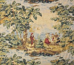 COVINGTON BOSPORUS 128 BILLARD GREEN RENAISSANCE TOILE LINEN FABRIC BY YARD 54″W