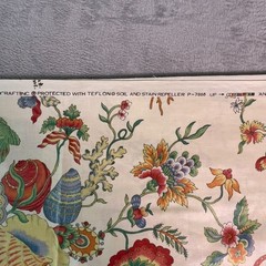 Vintage 1981 Bloomcraft Luther Travis Fabric 4.5 Yards Seashell Floral Coastal
