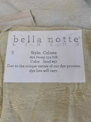 Bella Notte Luxury Fabric Samples Swatches 14 Pieces CELESTE Hemp/Silk Blend