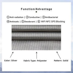 43INx16.4FT Faraday Shielding Fabric EMF Protection Clothing Faraday Bags EMP