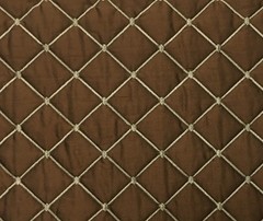 100% silk dupioni padded and quilted in diamond design by Scalamandre 8015