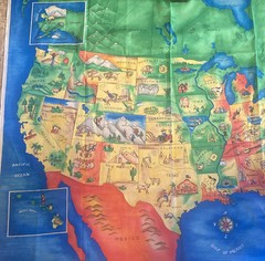 Fabric Traditions Map Of USA And Canada With Border Panel 2001 44×34 #51