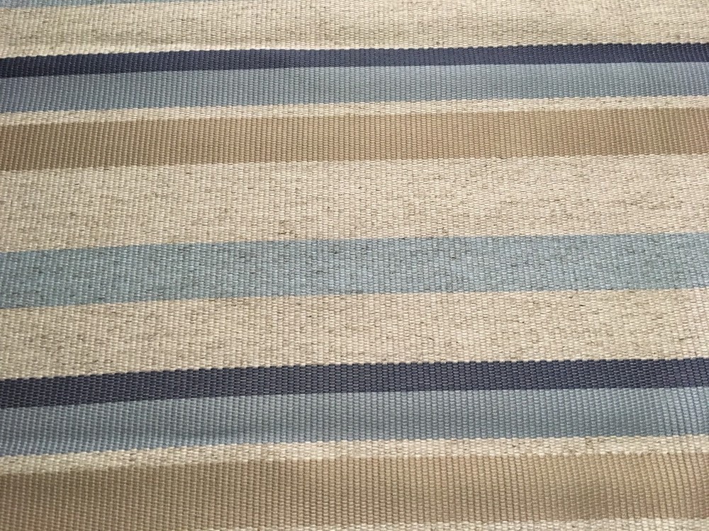 Kravet Striped Heavy Upholstery Fabric- Kochi Linen / Seascape 1.25 yd 32850-516