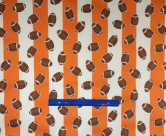 PREMIER PRINTS GAME DAY ORANGE STRIPE FOOTBALL FURNITURE FABRIC BY THE YARD 54″W