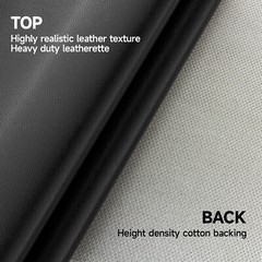 Black Waterproof Faux Leather Fabric Boat Upholstery Marine Vinyl 54″ Wide