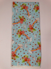 Vintage 2004 Strawberry Shortcake Cotton Fabric ~ 2 Yds ~ Light Blue Rainbow