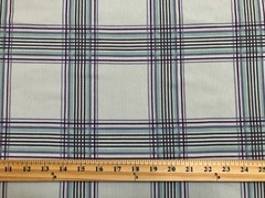 Ivory Plaid Rib Knit Purple Mint & Lavender 4 Way Stretch 60″W Yard-RBPR062