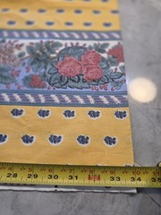 Vintage Riverdale Fabric Yellow Floral Border Print Cottagecore 80s Screen Print