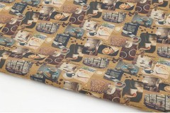 Vintage Antique Cafe Cotton Linen Fabric made in Korea By the Yard