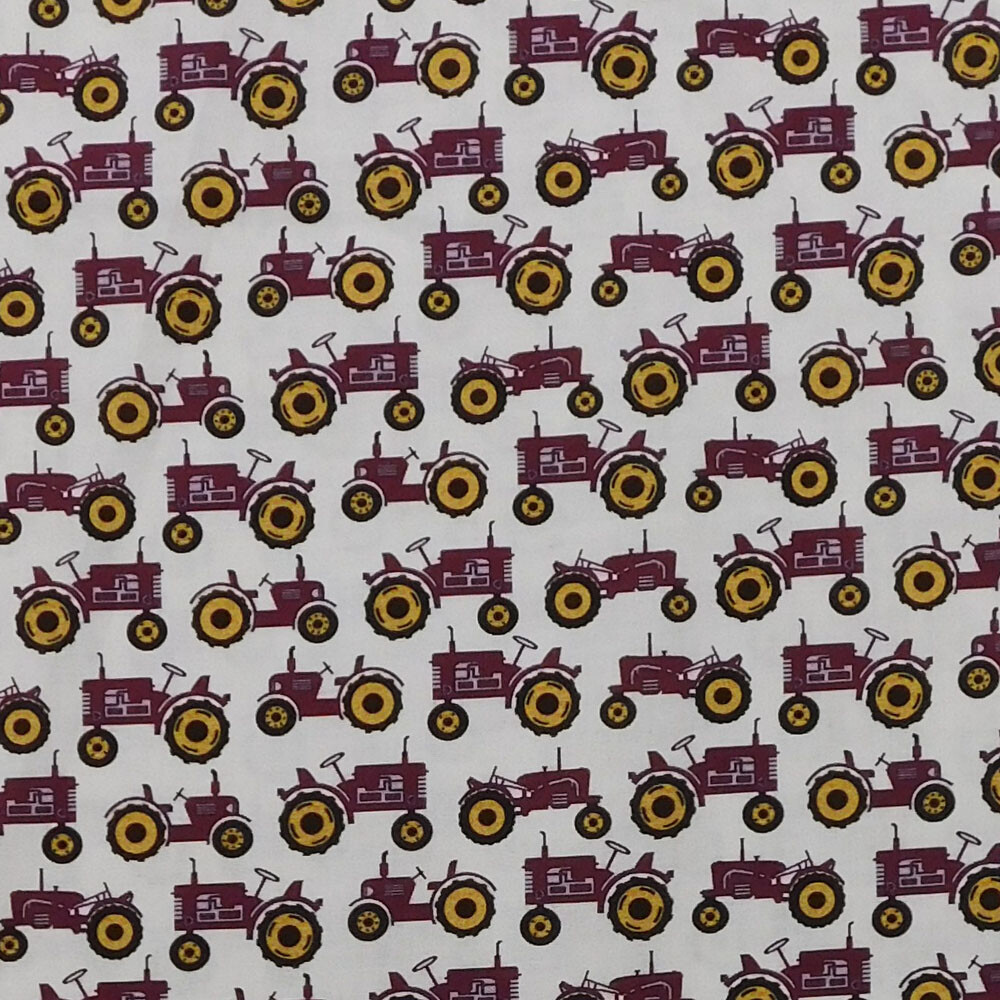 Quilting Sewing Fabric Red Tractors Farmall Material 50x55cm FQ