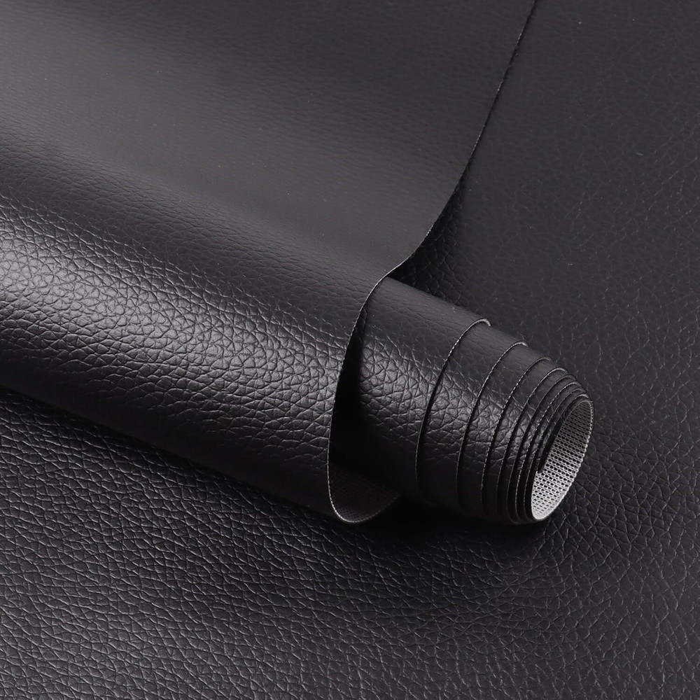 Black Waterproof Faux Leather Fabric Boat Upholstery Marine Vinyl 54″ Wide