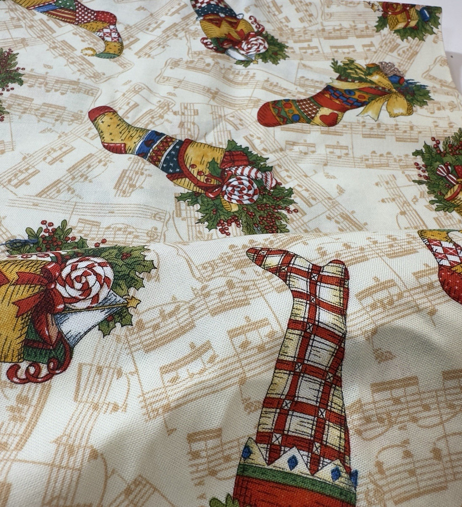 AZY Christmas Joy Cotton Fabric 2 Yards Christmas Stockings