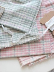 164cm width Yarn Dyed Windowpane Check Cotton Fabric made in Korea by the Yard
