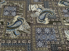 Pretty Green Blue Patchwork Paisley Print Poly Spandex Knit 3 Yds x 60″ Wide New