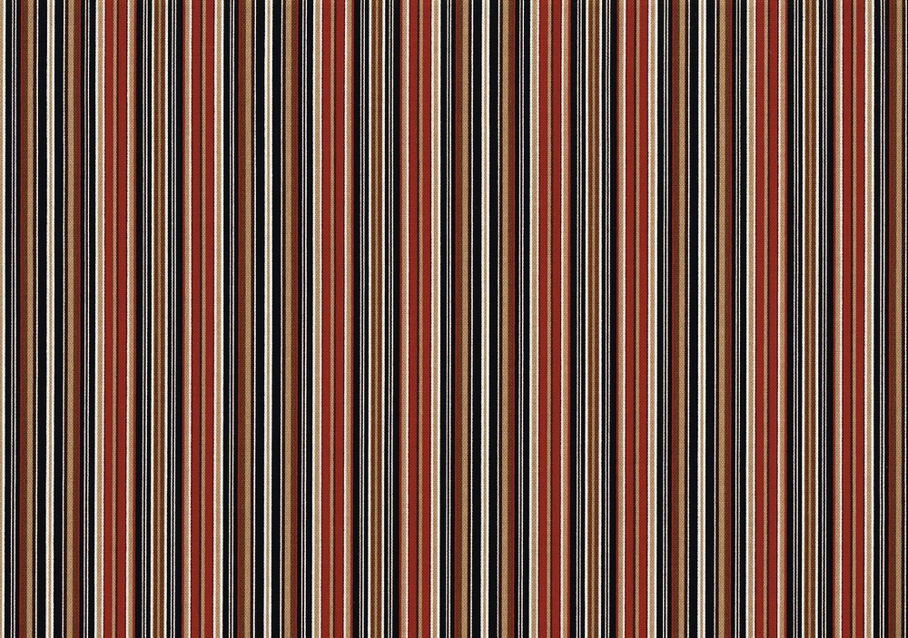 Bryant Ind Fabric Red Black Gold Brown Striped Outdoor Drapery Upholstery