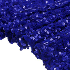 Sequin Fabric Bright Blue, 5 Yards Length 3.9 Feet Wide Velvet Fabric, Mesh Fabr