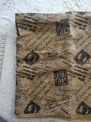 French Postal Print Jute Burlap BTY 36×48 For Crafting & Decor