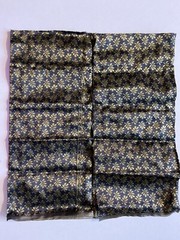 JACQUARD BROCADE FABRIC-saree SARI blouse piece-BLACK Golden 36″X29″-leaves