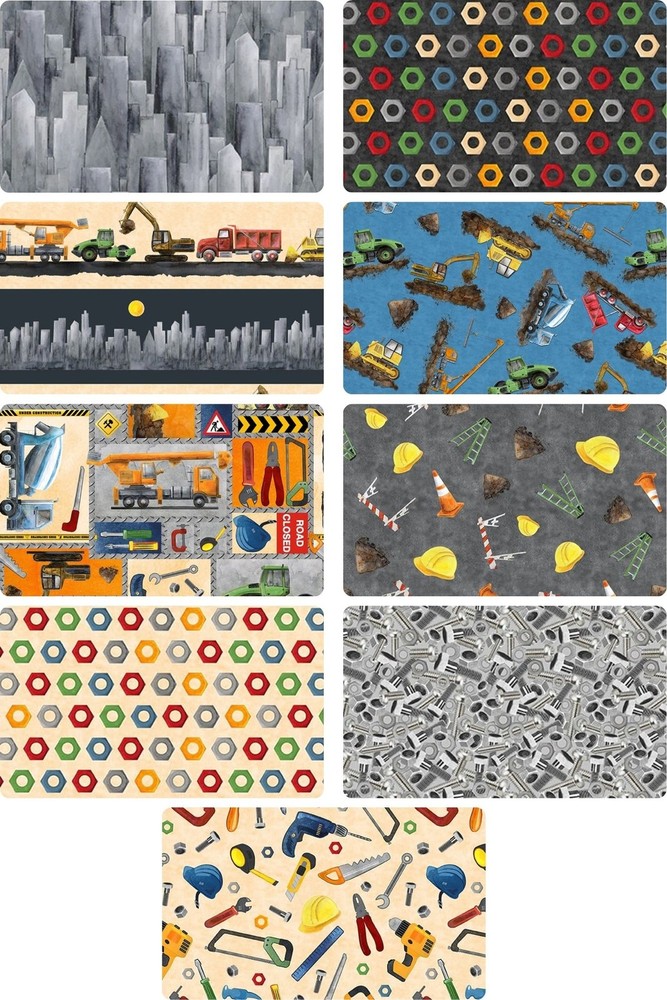 Assorted Let’s Get Building Flat Fold Assortment 20 Yard Bundle Cotton Fabric
