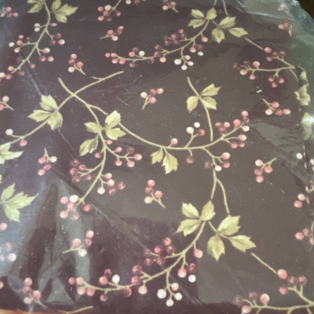 Burgundy & Blush Floral Berry Vine Fabric Yardage 1.25yd