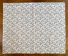 Mine & Yours 1997 Fabric Spectrix Beige Background Rectangles One Yard Vintage
