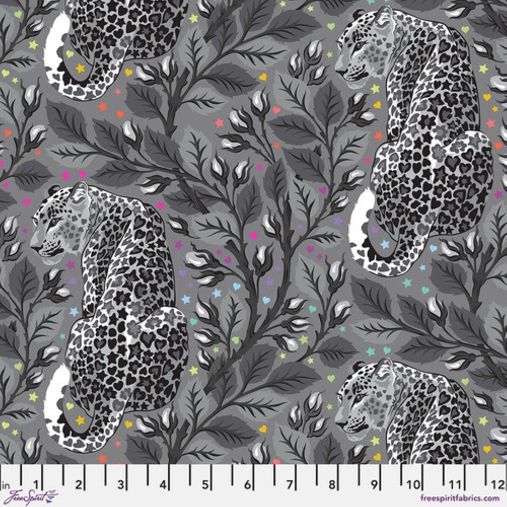 NEW RELEASE Tula Pink GRAYWORKS Birthmark Street in Carbon Cotton Fabric